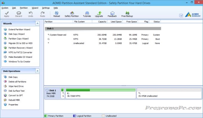 AOMEI Partition Assistant Crack Licencia